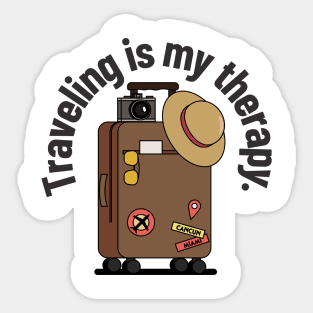 traveling is my therapy Sticker